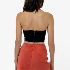 Los Angeles Apparel Women's RLH767 - 2 Tone Suede Ottoman Tube Top