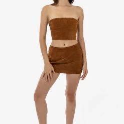 Los Angeles Apparel RLH739 - Suede Micro Mini Skort Women's