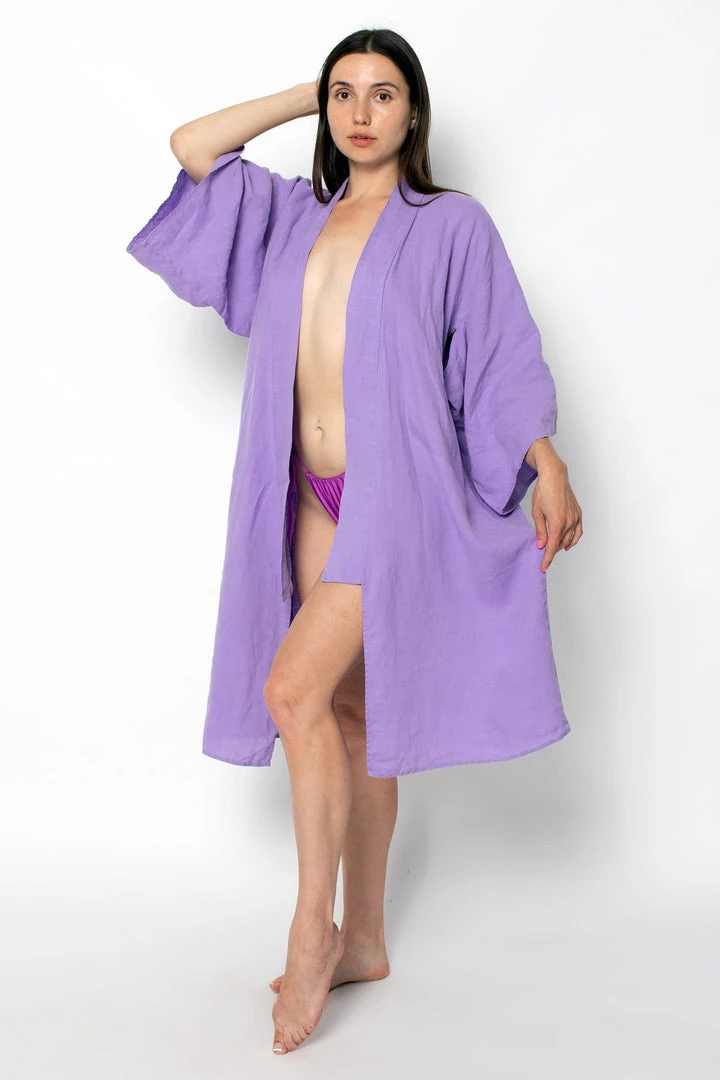 Los Angeles Apparel RLIN01GD - Linen Kimono Robe 8 Los Angeles Apparel RLIN01GD - Linen Kimono Robe