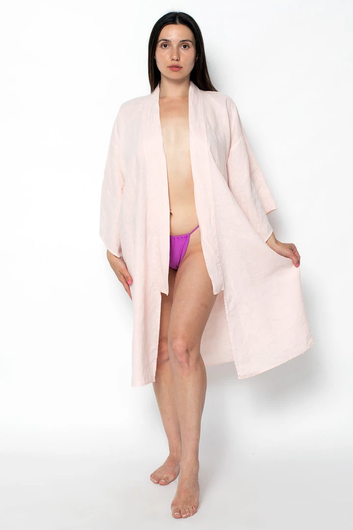Los Angeles Apparel RLIN01GD - Linen Kimono Robe 4 Los Angeles Apparel RLIN01GD - Linen Kimono Robe
