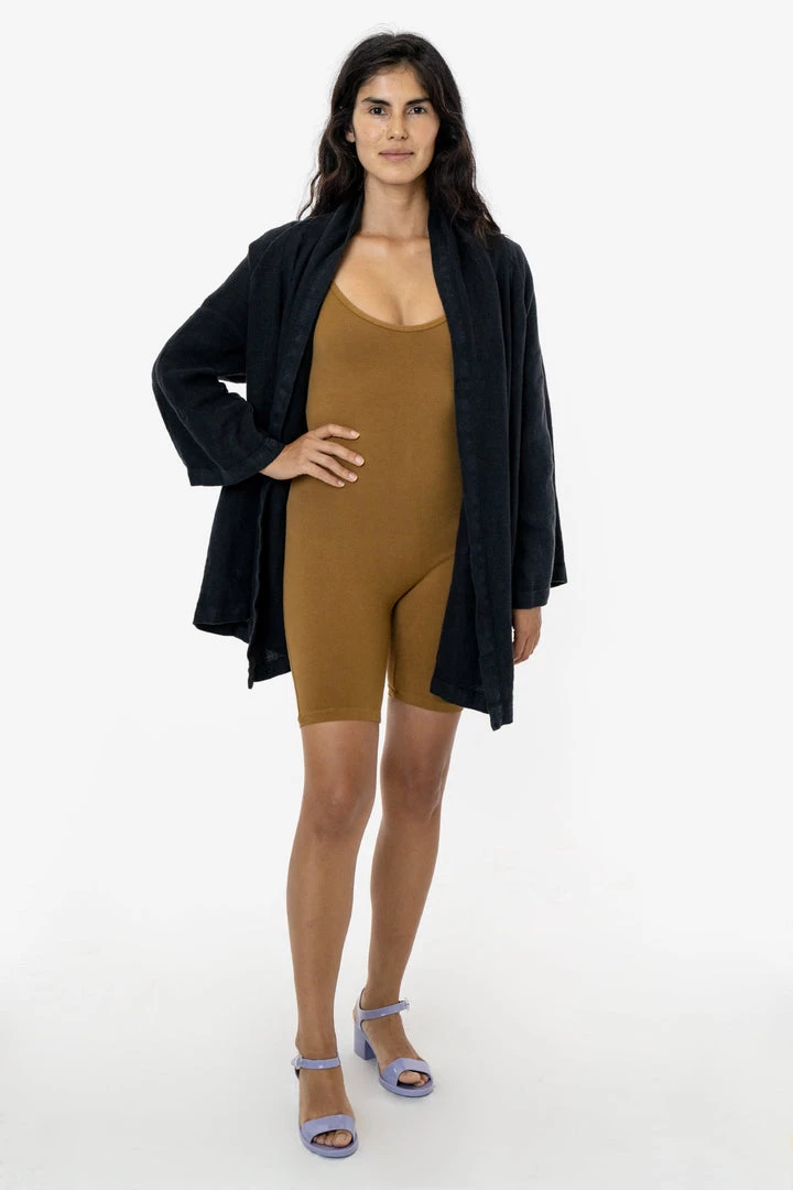 Los Angeles Apparel RLINBURGD - Linen Burlap Tie Front Cardigan 3 Los Angeles Apparel RLINBURGD - Linen Burlap Tie Front Cardigan