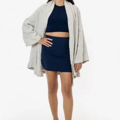 Los Angeles Apparel RLINBURGD - Linen Burlap Tie Front Cardigan