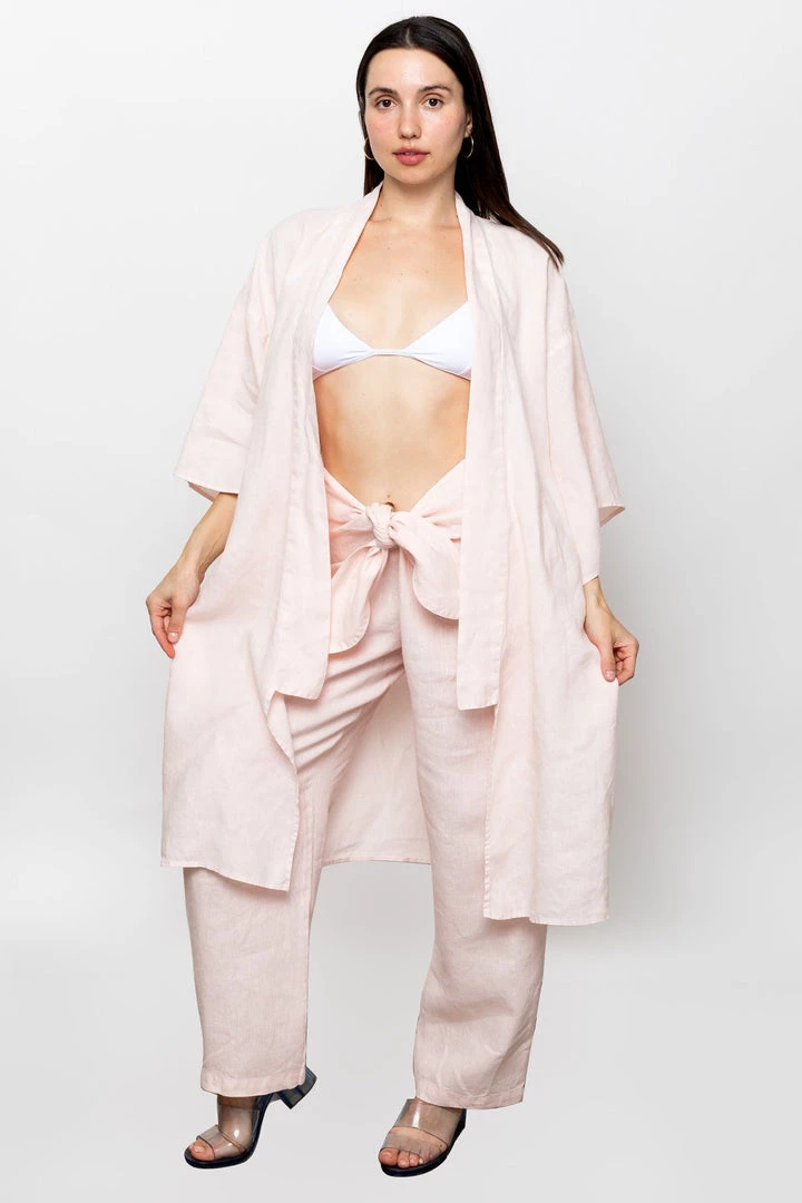 Los Angeles Apparel RLIN01GD - Linen Kimono Robe 3 Los Angeles Apparel RLIN01GD - Linen Kimono Robe