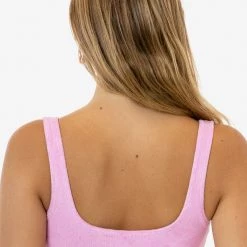 Los Angeles Apparel RLT3005 - Loop Terry Squareneck Bra Top Women's 17 Los Angeles Apparel RLT3005 - Loop Terry Squareneck Bra Top Women's