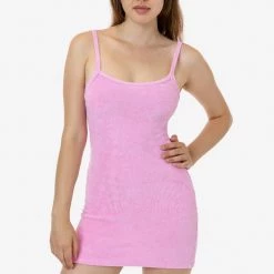 Los Angeles Apparel Women's RLT3601 - Loop Terry Spaghetti Mini Dress