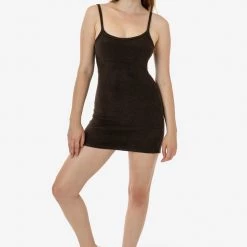 Los Angeles Apparel Women's RLT3601 - Loop Terry Spaghetti Mini Dress