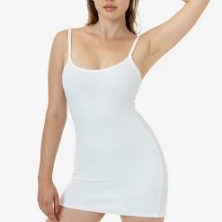 Los Angeles Apparel Women's RLT3601 - Loop Terry Spaghetti Mini Dress