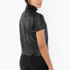 Los Angeles Apparel RLTH3401 - Leather Mockneck Tee Women's