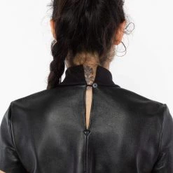 Los Angeles Apparel RLTH3401 - Leather Mockneck Tee Women's