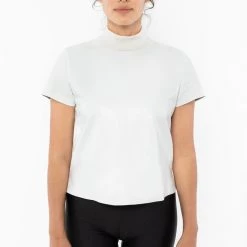 Los Angeles Apparel RLTH3401 - Leather Mockneck Tee Women's