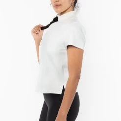 Los Angeles Apparel RLTH3401 - Leather Mockneck Tee Women's