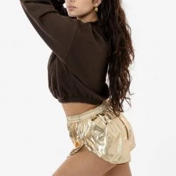 Los Angeles Apparel RNF304F - Metallic Nylon Foil Women's Running Shorts