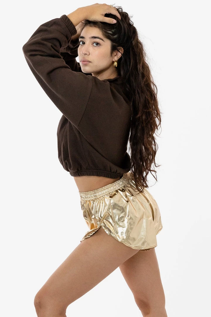 Los Angeles Apparel RNF304F - Metallic Nylon Foil Women's Running Shorts 4 Los Angeles Apparel RNF304F - Metallic Nylon Foil Women's Running Shorts