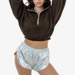 Los Angeles Apparel RNF304F - Metallic Nylon Foil Women's Running Shorts 8 Los Angeles Apparel RNF304F - Metallic Nylon Foil Women's Running Shorts