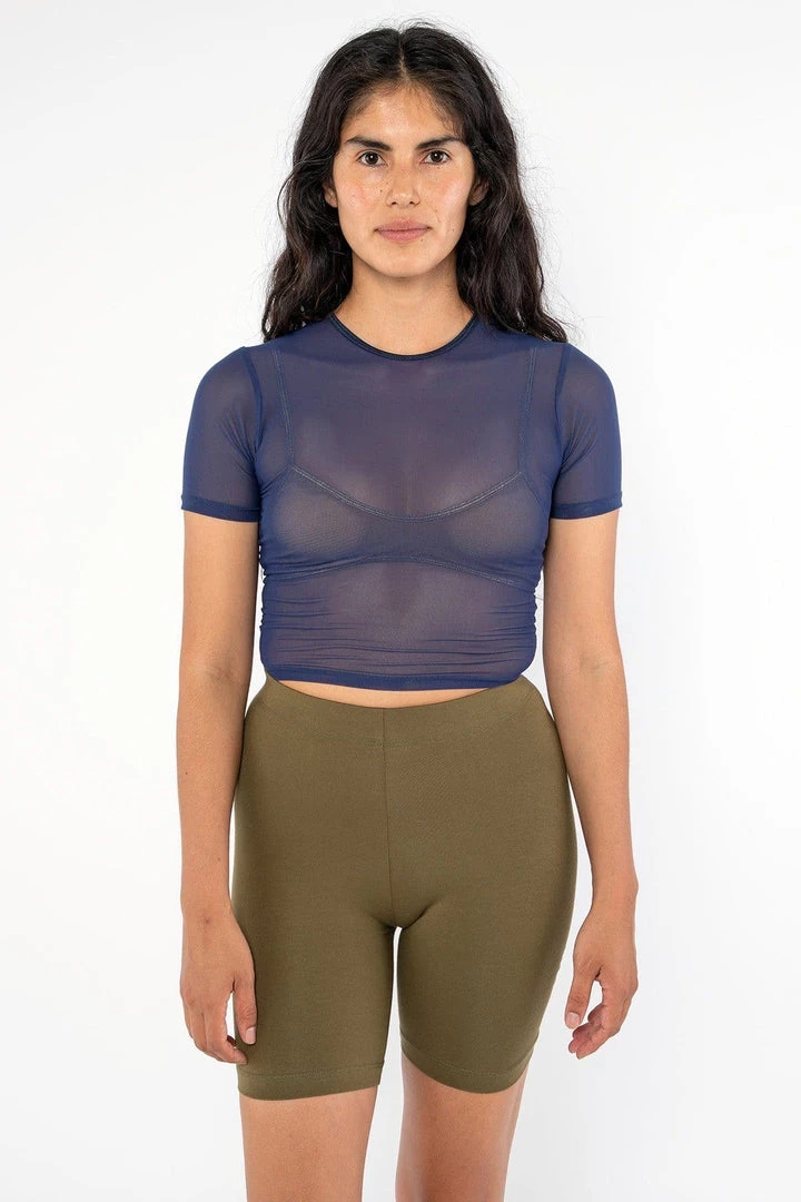 Los Angeles Apparel RNS078 - Micromesh Short Sleeve Crop Top Tee Shirt Women's 4 Los Angeles Apparel RNS078 - Micromesh Short Sleeve Crop Top Tee Shirt Women's
