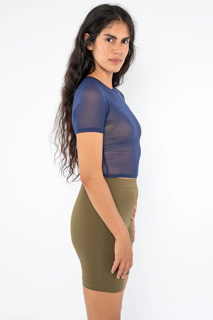 Los Angeles Apparel RNS078 - Micromesh Short Sleeve Crop Top Tee Shirt Women's 5 Los Angeles Apparel RNS078 - Micromesh Short Sleeve Crop Top Tee Shirt Women's
