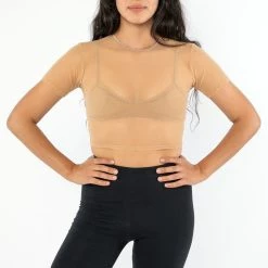 Los Angeles Apparel RNS078 - Micromesh Short Sleeve Crop Top Tee Shirt Women's 13 Los Angeles Apparel RNS078 - Micromesh Short Sleeve Crop Top Tee Shirt Women's