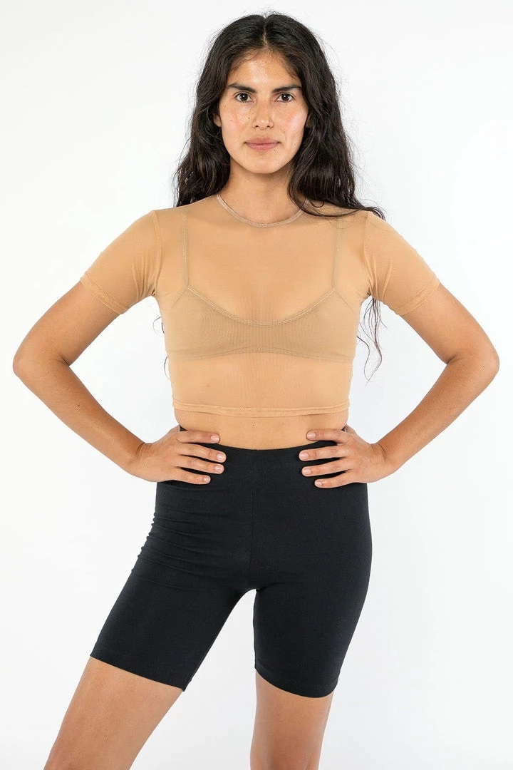 Los Angeles Apparel RNS078 - Micromesh Short Sleeve Crop Top Tee Shirt Women's 6 Los Angeles Apparel RNS078 - Micromesh Short Sleeve Crop Top Tee Shirt Women's