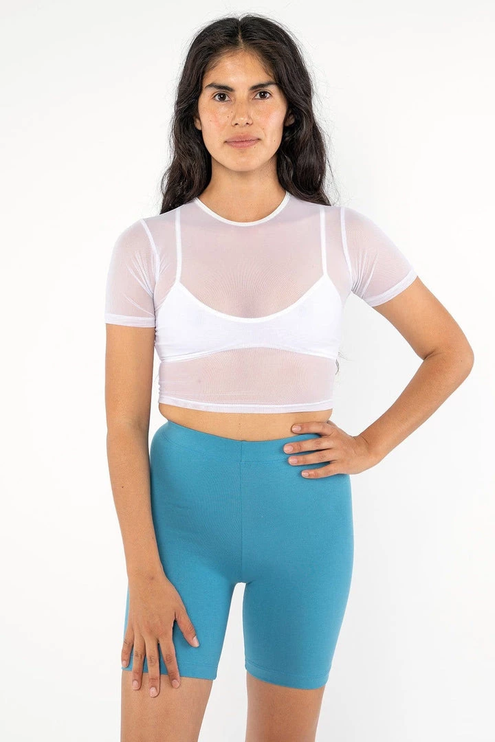 Los Angeles Apparel RNS078 - Micromesh Short Sleeve Crop Top Tee Shirt Women's 7 Los Angeles Apparel RNS078 - Micromesh Short Sleeve Crop Top Tee Shirt Women's