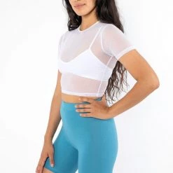 Los Angeles Apparel RNS078 - Micromesh Short Sleeve Crop Top Tee Shirt Women's 15 Los Angeles Apparel RNS078 - Micromesh Short Sleeve Crop Top Tee Shirt Women's