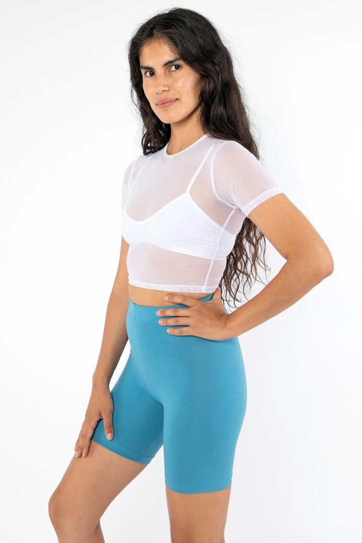 Los Angeles Apparel RNS078 - Micromesh Short Sleeve Crop Top Tee Shirt Women's 8 Los Angeles Apparel RNS078 - Micromesh Short Sleeve Crop Top Tee Shirt Women's