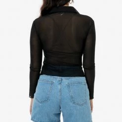 Los Angeles Apparel RNS745 - Micro Mesh Long Sleeve Button Up Women's 12 Los Angeles Apparel RNS745 - Micro Mesh Long Sleeve Button Up Women's