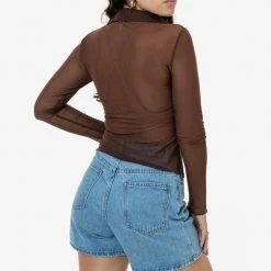 Los Angeles Apparel RNS745 - Micro Mesh Long Sleeve Button Up Women's 13 Los Angeles Apparel RNS745 - Micro Mesh Long Sleeve Button Up Women's