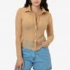 Los Angeles Apparel RNS745 - Micro Mesh Long Sleeve Button Up Women's