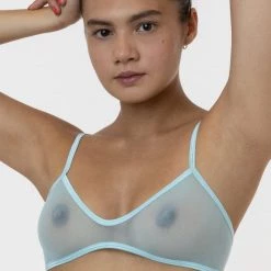 Los Angeles Apparel RNS91 - Micro Mesh Spaghetti Bralette Women's