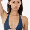 Los Angeles Apparel Women's RNT3253P - Printed Halter String Bikini Top