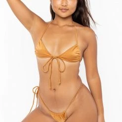 Los Angeles Apparel Women's RNT410 - The Side Tie Bikini Bottom