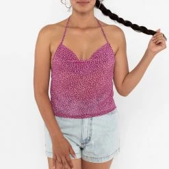 Los Angeles Apparel RPCH381 - Cowl Neck Halter Top