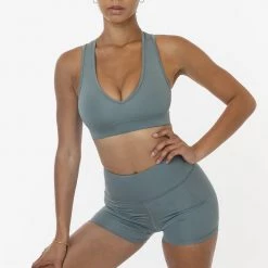 Los Angeles Apparel RPL056 - Poly Interlock V-Neck Sport Top Women's 27 Los Angeles Apparel RPL056 - Poly Interlock V-Neck Sport Top Women's