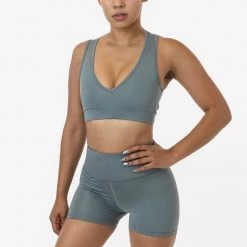 Los Angeles Apparel RPL056 - Poly Interlock V-Neck Sport Top Women's 22 Los Angeles Apparel RPL056 - Poly Interlock V-Neck Sport Top Women's