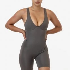 Los Angeles Apparel Women's RPL352 - Poly Interlock Bra Tank Workout One-Piece