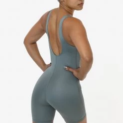 Los Angeles Apparel Women's RPL352 - Poly Interlock Bra Tank Workout One-Piece