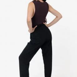Los Angeles Apparel Women's RSAPP350 - Poly Pleated Straight Leg Pant