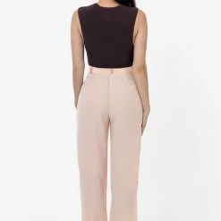 Los Angeles Apparel Women's RSAPP350 - Poly Pleated Straight Leg Pant