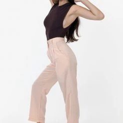 Los Angeles Apparel Women's RSAPP350 - Poly Pleated Straight Leg Pant