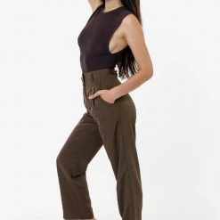 Los Angeles Apparel Women's RSAPP350 - Poly Pleated Straight Leg Pant