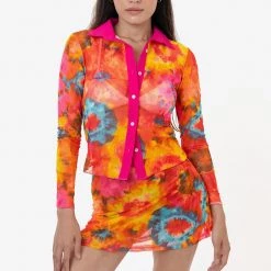 Los Angeles Apparel RNS780P - Printed Micro Mesh Skort