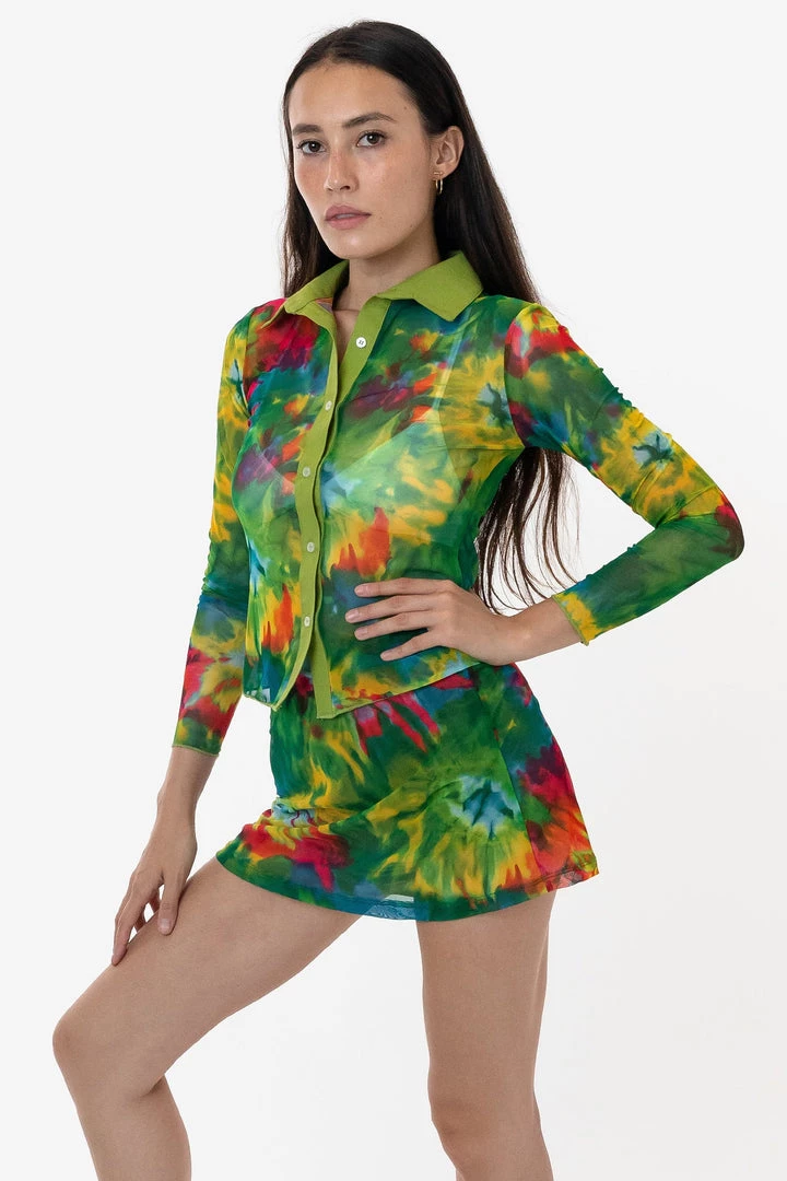 Los Angeles Apparel Women's RNS745P - Printed Micro Mesh Long Sleeve Button Up 21 Los Angeles Apparel Women's RNS745P - Printed Micro Mesh Long Sleeve Button Up