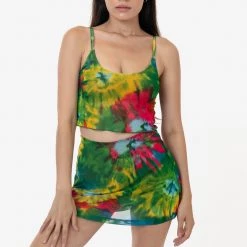 Los Angeles Apparel RNS780P - Printed Micro Mesh Skort