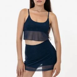 Los Angeles Apparel RNS778P - Printed Micro Mesh Spaghetti Tank