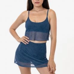 Los Angeles Apparel RNS778P - Printed Micro Mesh Spaghetti Tank