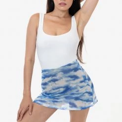 Los Angeles Apparel RNS780P - Printed Micro Mesh Skort