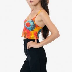 Los Angeles Apparel RNS778P - Printed Micro Mesh Spaghetti Tank