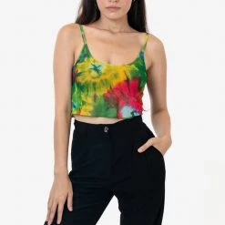 Los Angeles Apparel RNS778P - Printed Micro Mesh Spaghetti Tank