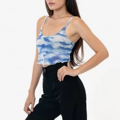 Los Angeles Apparel RNS778P - Printed Micro Mesh Spaghetti Tank