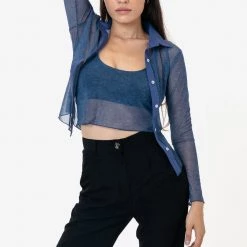 Los Angeles Apparel RNS778P - Printed Micro Mesh Spaghetti Tank